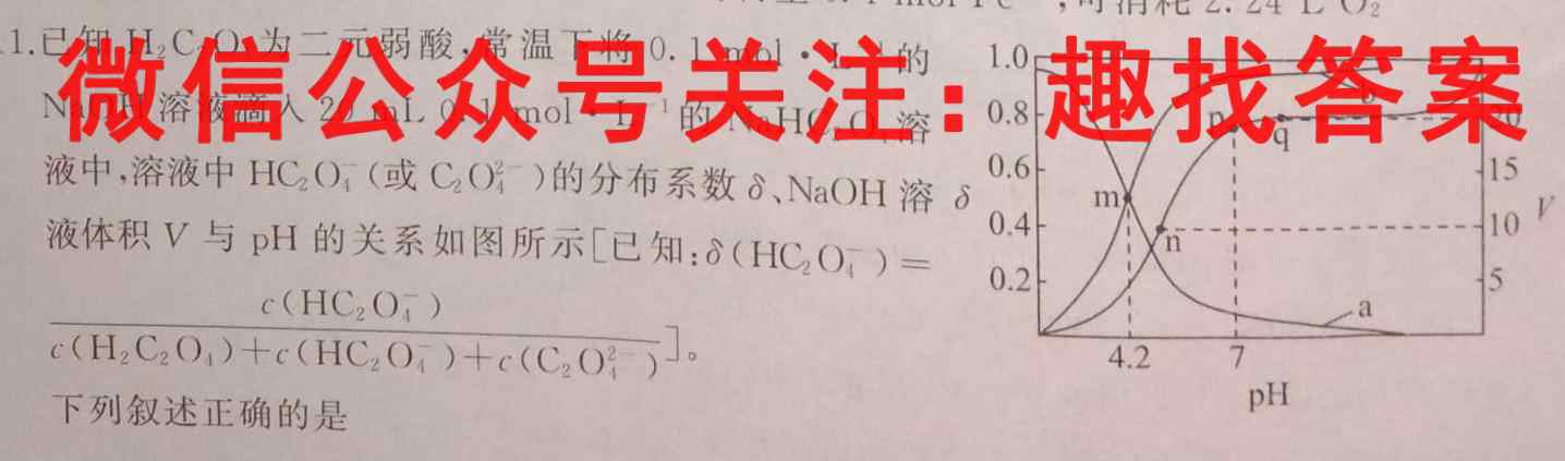 百校名师2023普通高中高考模拟信息卷LL(一)1化学