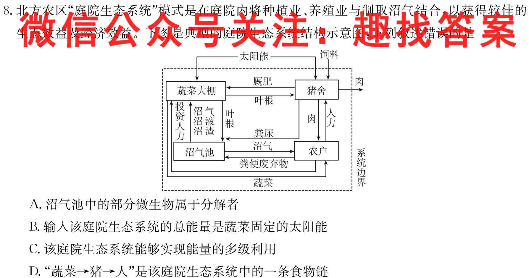 纵千文化2023届高三年级十二月联考(3204C)生物