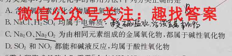 浙江省金华十校2022-2023学年高三年级第一学期期末模拟考试化学