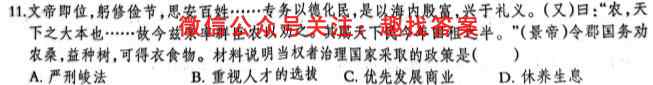 2022~2023学年第二学期高二年级月考四(23375B)历史