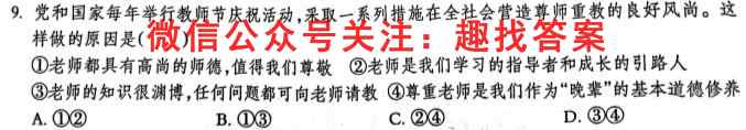 金考卷·百校联盟(新高考卷)2023年普通高等学校招生全国统一考试 领航卷(九)9地理