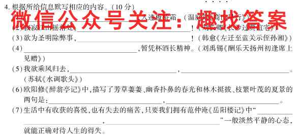 2022-2023学年陕西省九年级教学质量检测(23-CZ55c)语文