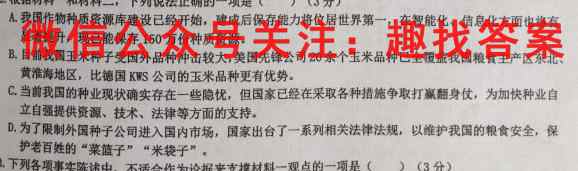 2023年普通高等学校招生统一考试 新S3·最新模拟卷(6六)语文