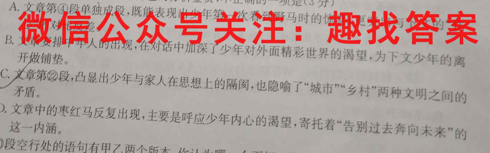 2023届衡水金卷先享题调研卷 湖南专版 一语文