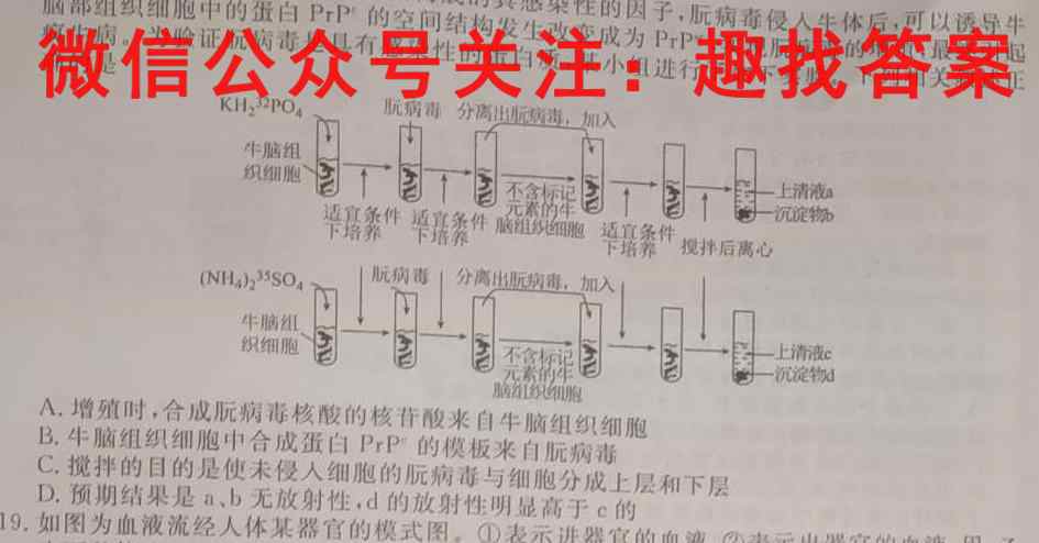 金考卷·百校联盟(新高考卷)2023年普通高等学校招生全国统一考试 领航卷(八)8生物
