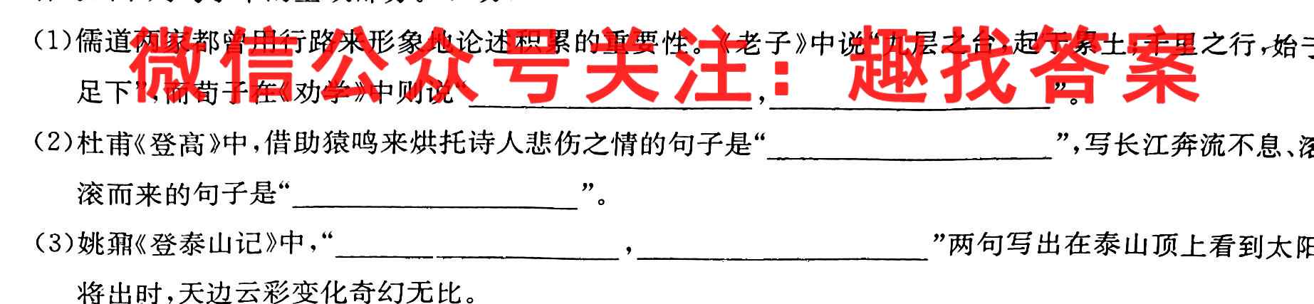 2022-2023学年山东省高一模拟选课走班调考(23-160A)语文