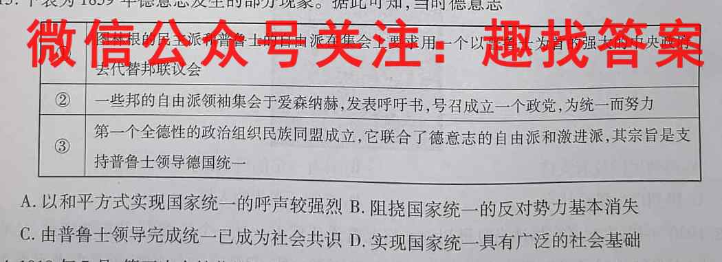 2023届高考分段学情评估卷 新高考(六)6历史