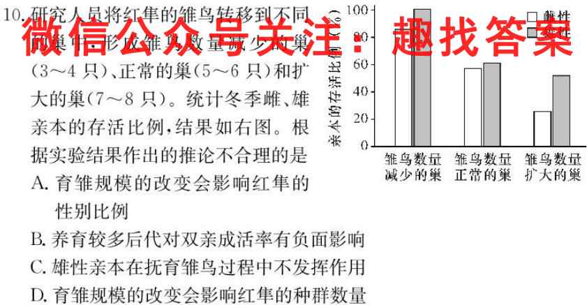 2023年普通高等学校招生统一考试模拟信息卷 新S3(八)8生物