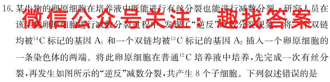 2023届中国好试卷·高考信息卷(一)1生物
