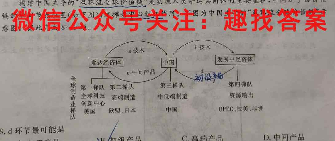 2023届陕西省高三12月联考(23-221C)地理
