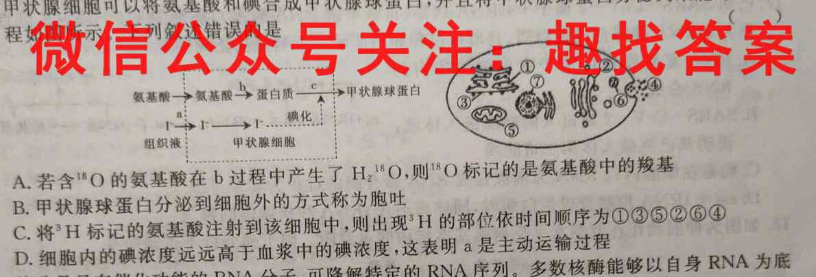 2022-2023辽宁省高一试卷12月联考(23-165A)生物