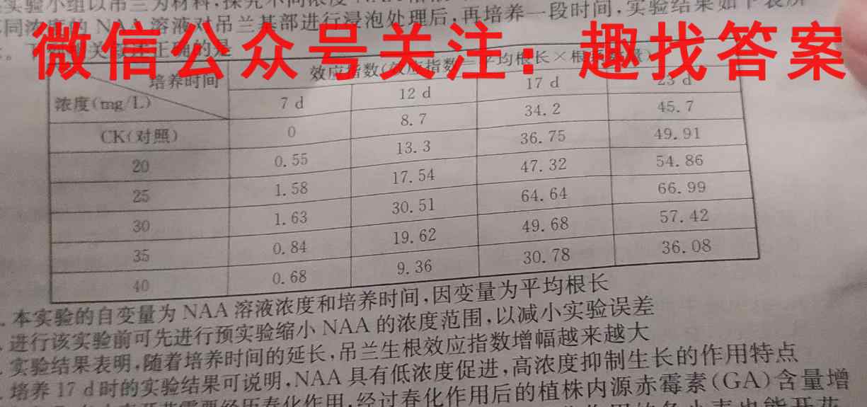 百师联盟 2023届高三一轮复习联考(五)福建卷生物