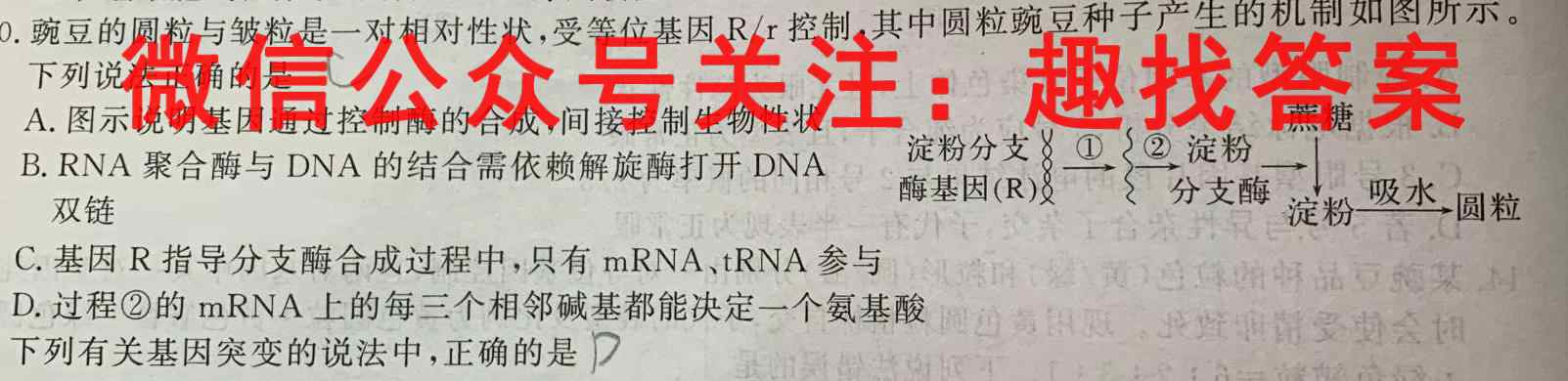 新疆维吾尔自治区2023年高三年级第一次诊断测试(问卷)生物