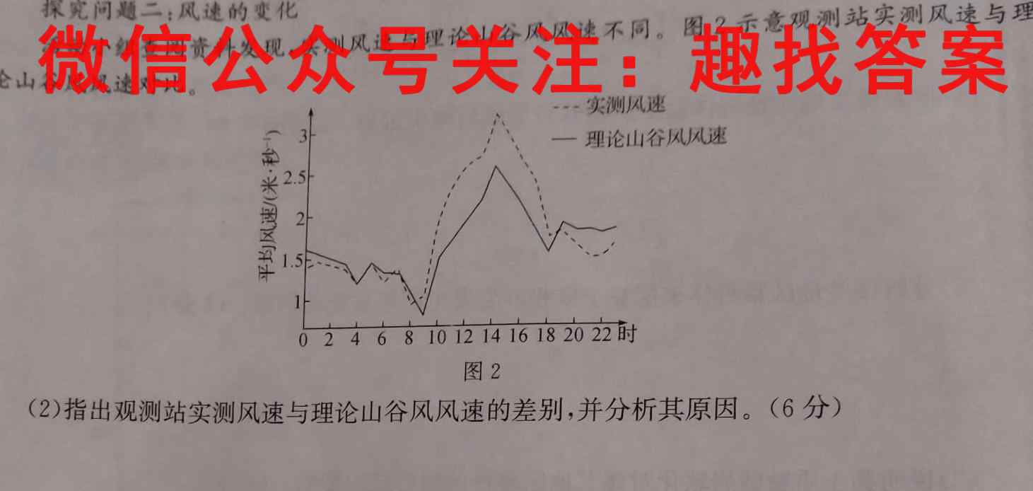 2023届高考信息检测卷(新高考)一1地理