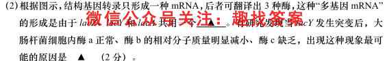 云南省2023届高三年级红河州、文山州第一次联考生物