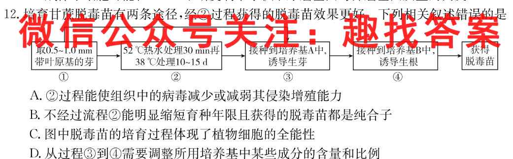 2023届衡中同卷 调研卷 全国卷(三)3生物