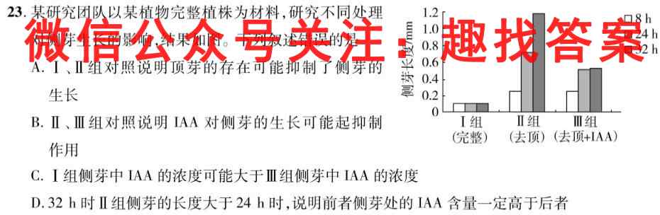 福建省2023届福鼎六中高三12月月考生物试卷答案