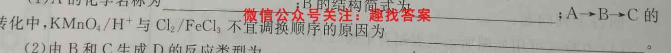 陕西省2022~2023高二第一学期期末教学检测化学
