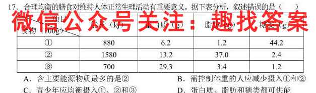 衡水金卷先享题 2022-2023学年度上学期高三年级六调考试(老高考)生物
