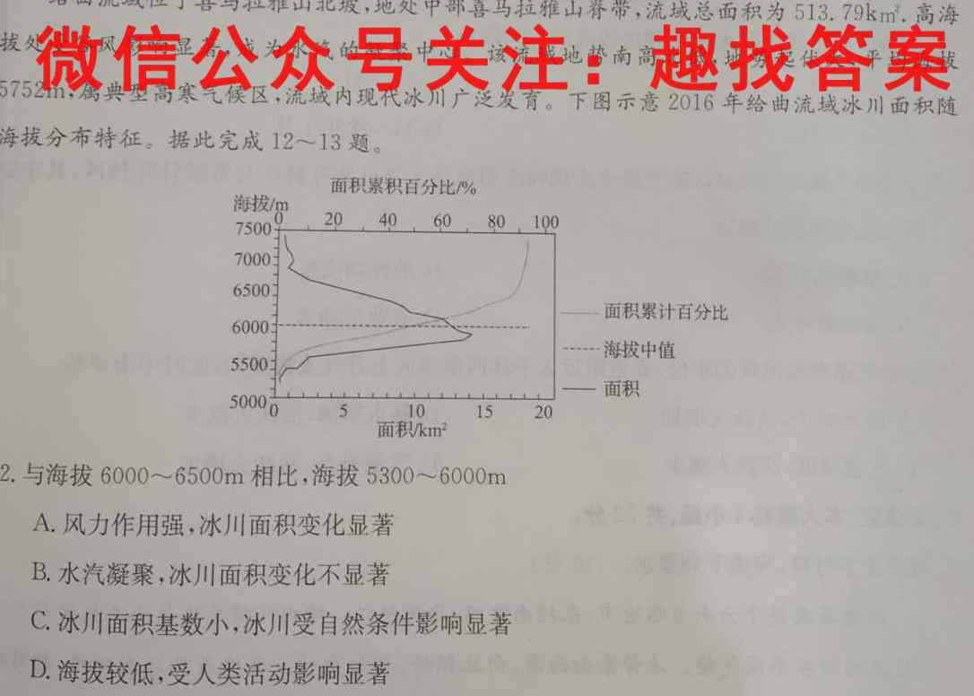 天一大联考 2022-2023学年(上)高二年级期末考试地理