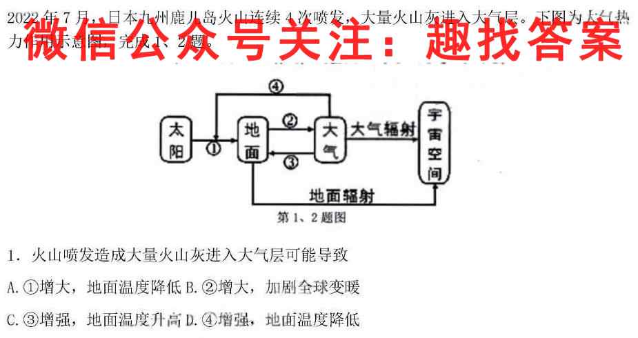 2023届中国好试卷·高考信息卷(六)6地理