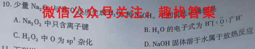 齐市普高联谊校2022~2023学年上学期期末考试(23043C)化学