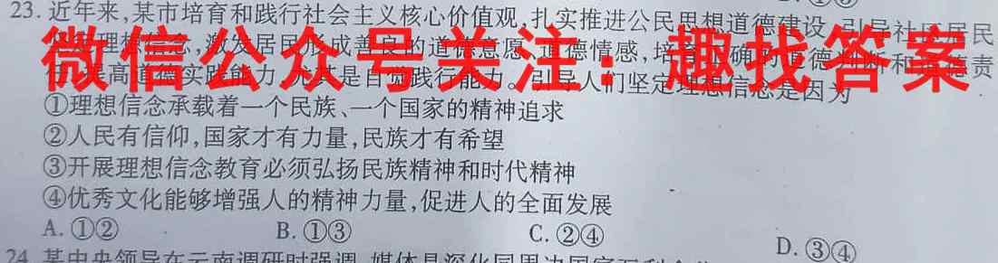 2022~23年度考前模拟演练卷二2(新)政治