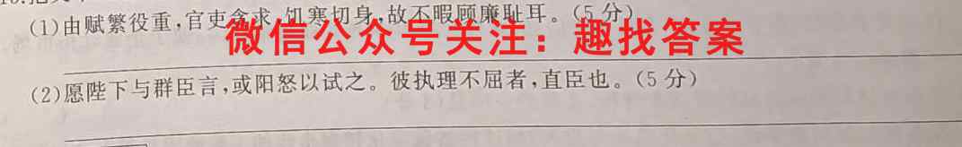 金科大联考 2022~2023学年度高三2月质量检测(新教材)语文