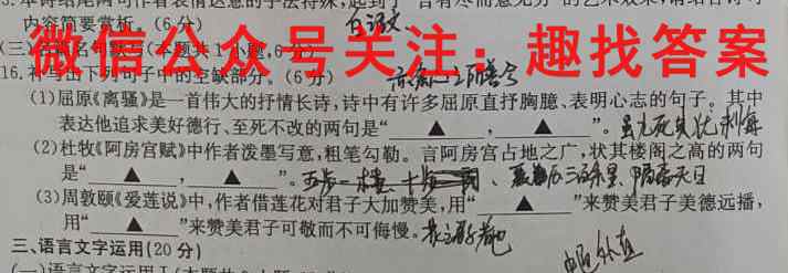 2023年普通高等学校全国统一模拟招生考试 高三新未来2月联考语文
