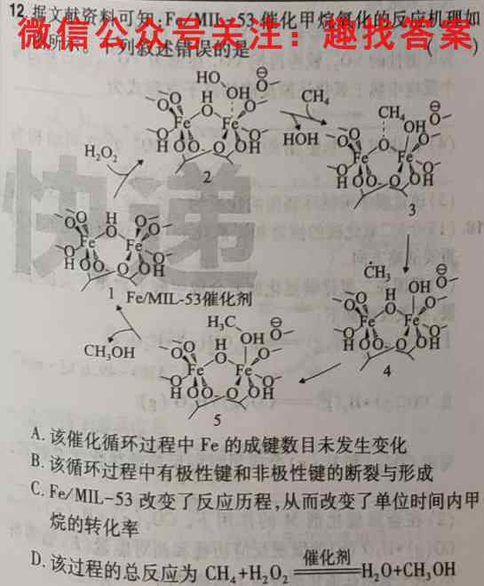 邯郸市2022-2023学年高三第一学期期末质量检测(2月)化学