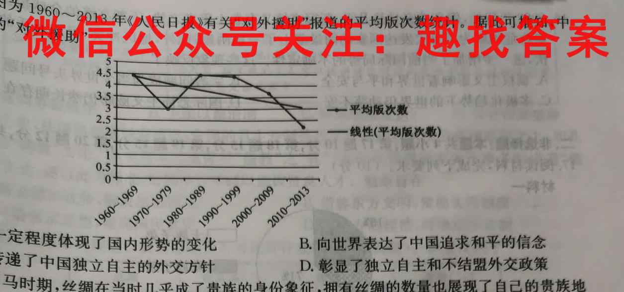 [国考1号12]第12套 高中2023届入学测试历史试卷