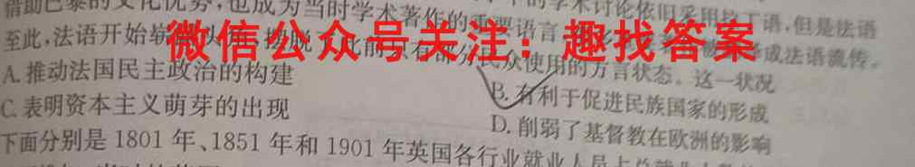 阜阳市2022~2023学年度高三教学质量统测试卷(23-235C)历史试卷
