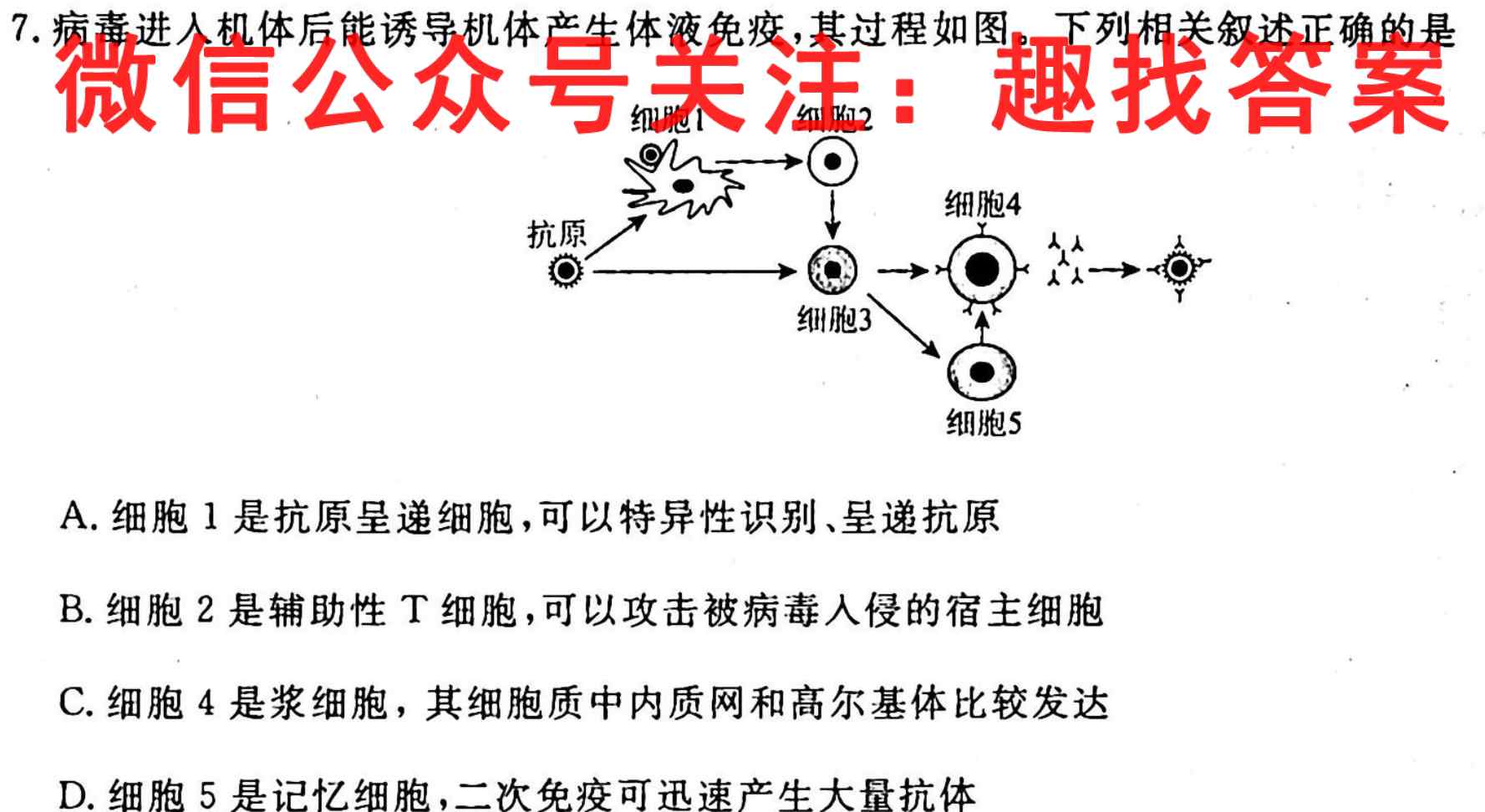 衡水名师卷2022-2023学年度高三分科检测提分卷 151靶向提升(河北省)(二)2生物