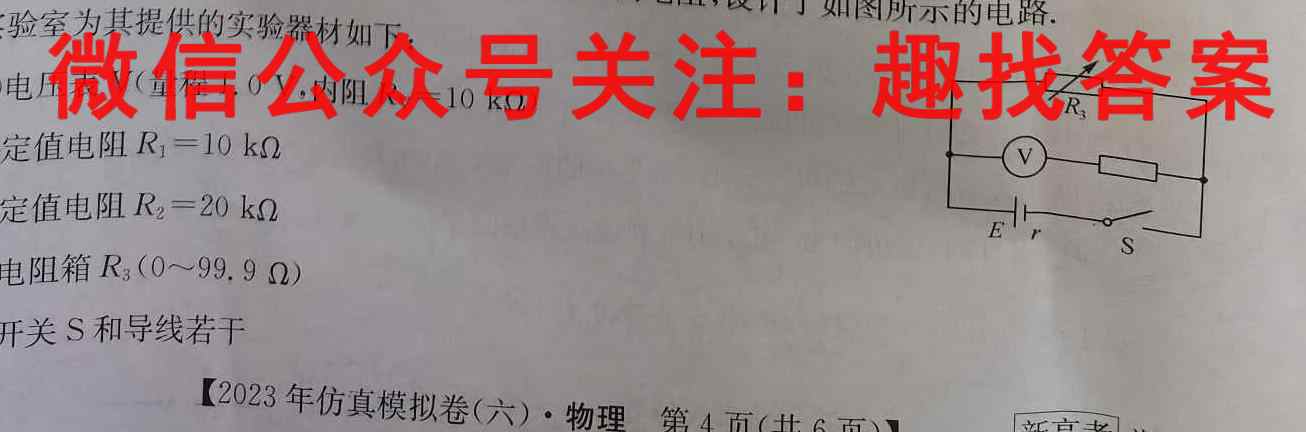 树德立品 2023届高考模拟金卷(一)1物理